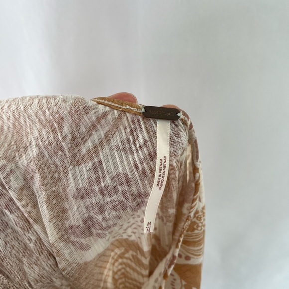 Free People Orange & Cream Floral Tank Top Size Medium - Picture 7 of 7